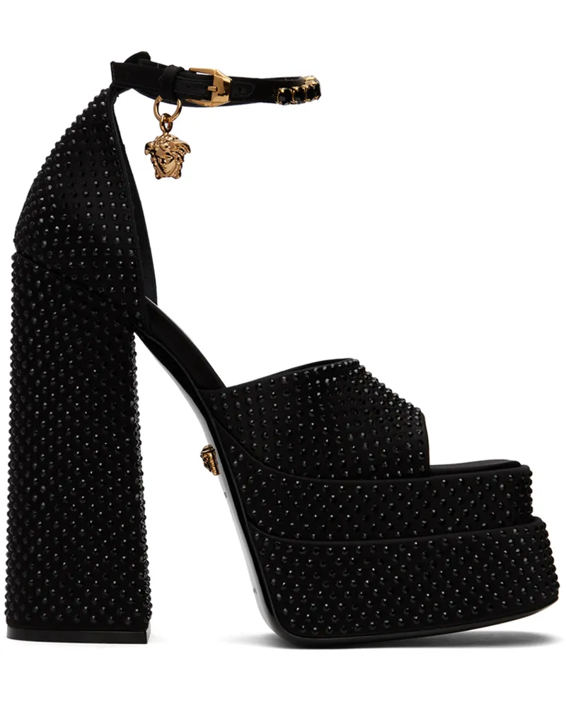 Versace Black Medusa Aevitas Platform Sandals 1b00v