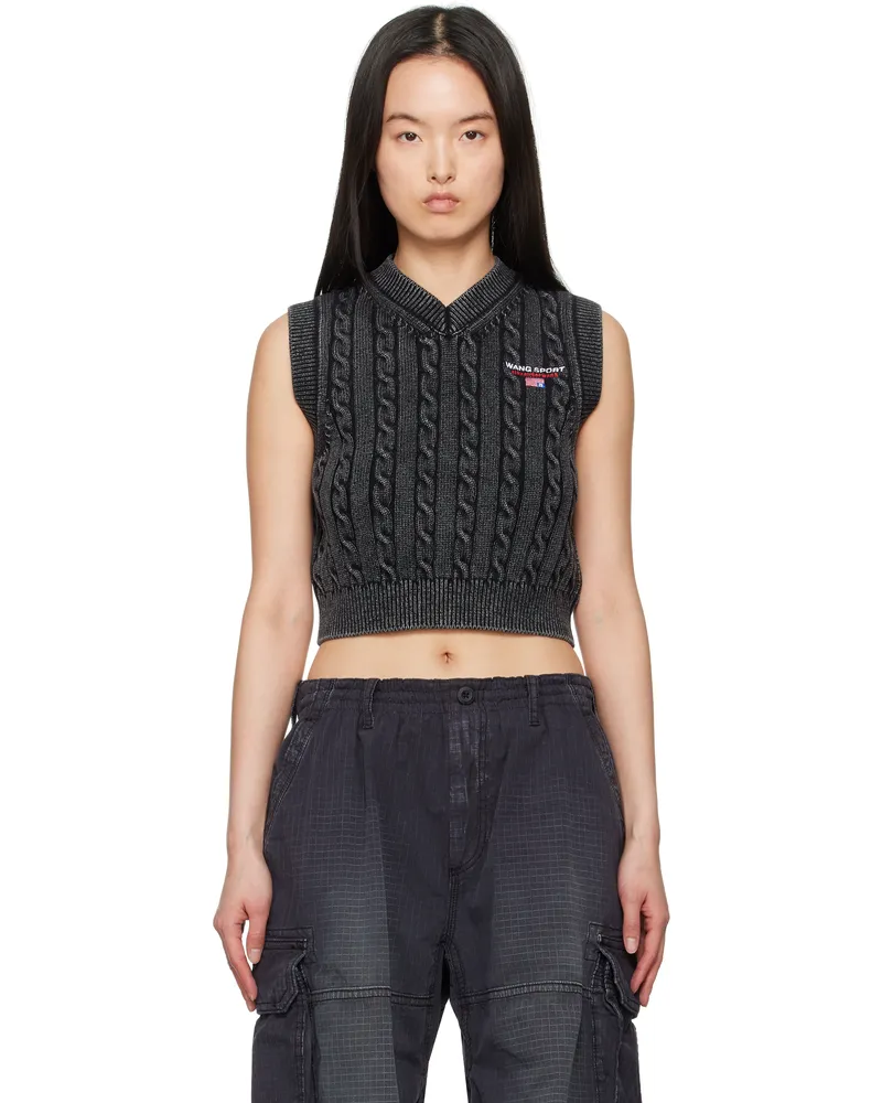 Alexander Wang Black Organic Cotton Vest Washed