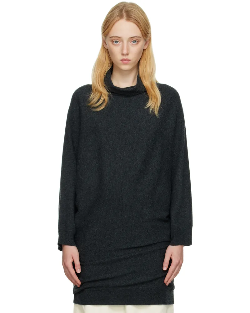 Totême Gray Draped Turtleneck 359