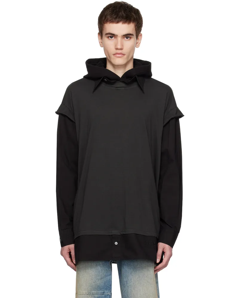 Maison Margiela Black Layered Hoodie 955