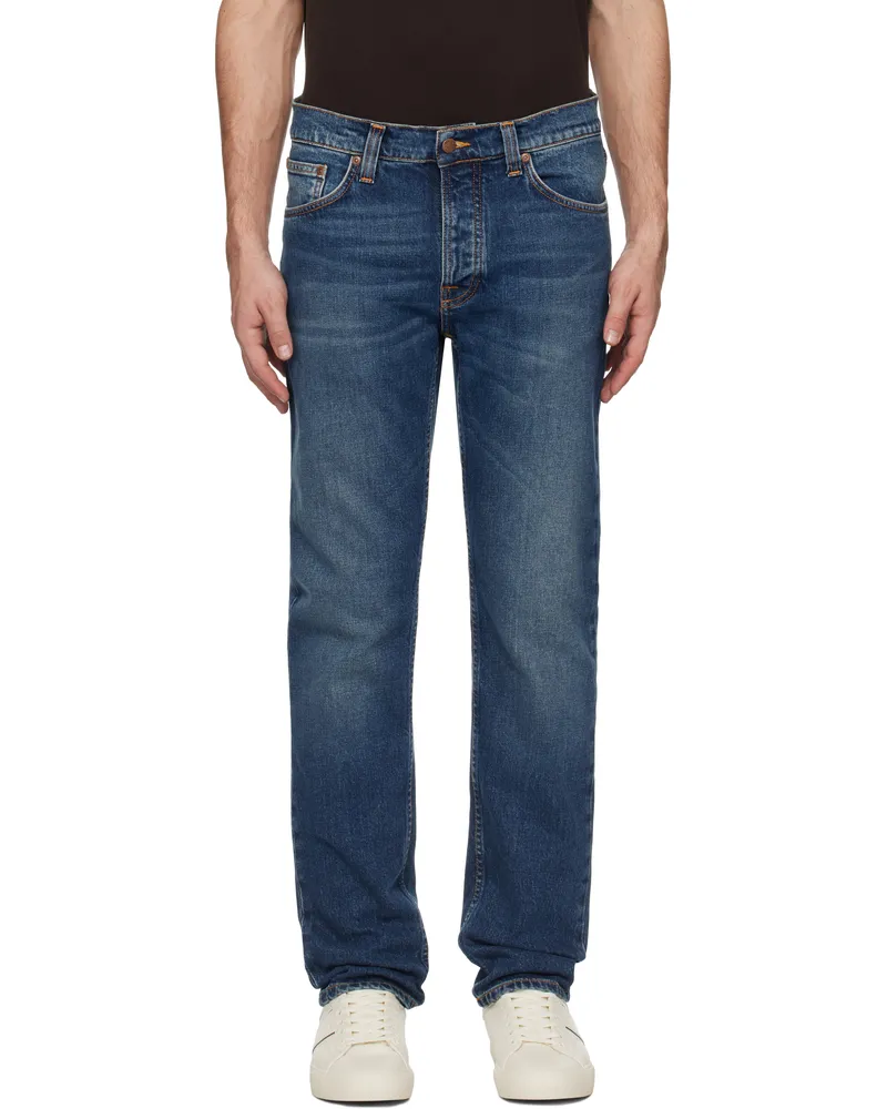 Nudie Jeans Blue Solid Ollie Jeans Blue