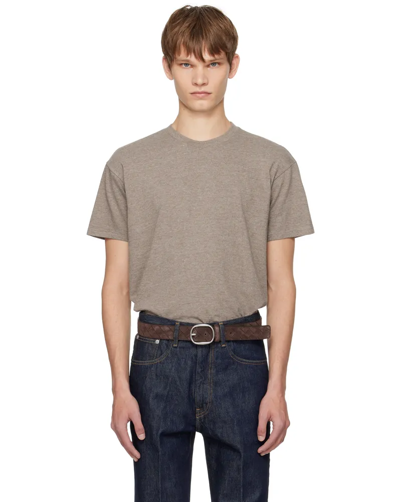 AURALEE Brown Seamless Crew Neck T-shirt Top