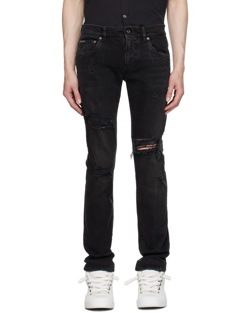 Dolce & Gabbana Black Five-Pocket Jeans S9001