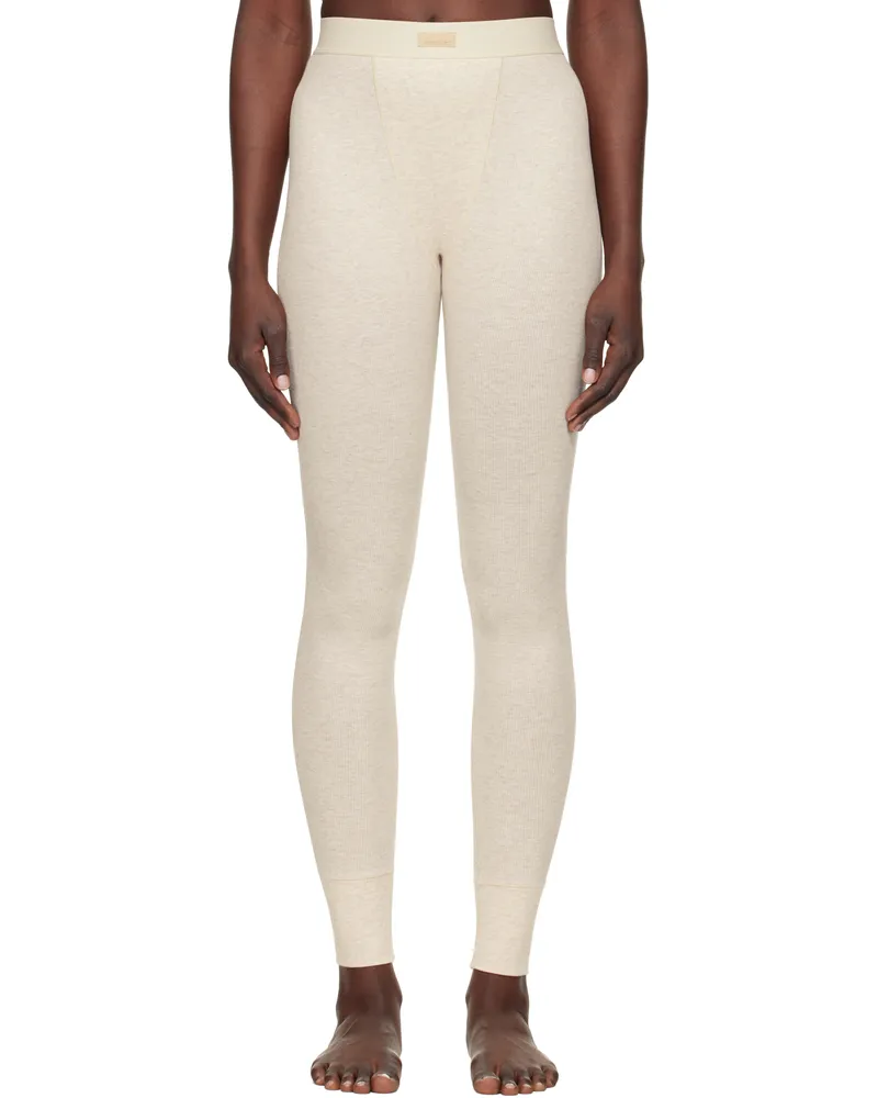 SKIMS Beige Cotton Rib Leggings Heather