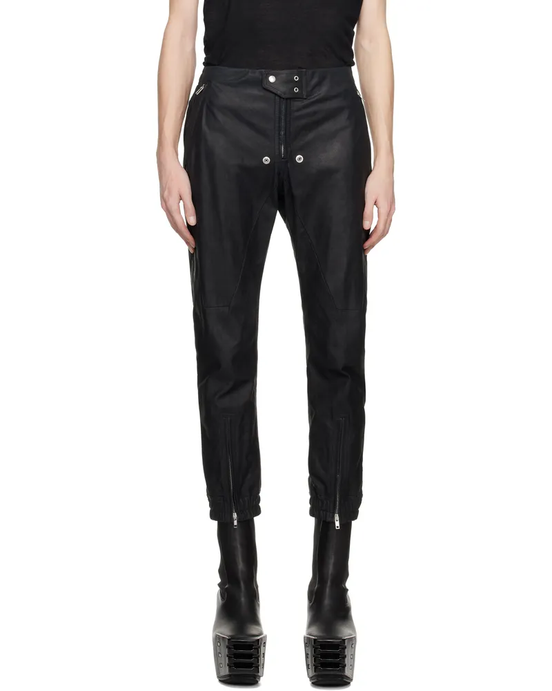 Rick Owens Black Hollywood Luxor Jogger Leather Pants 09