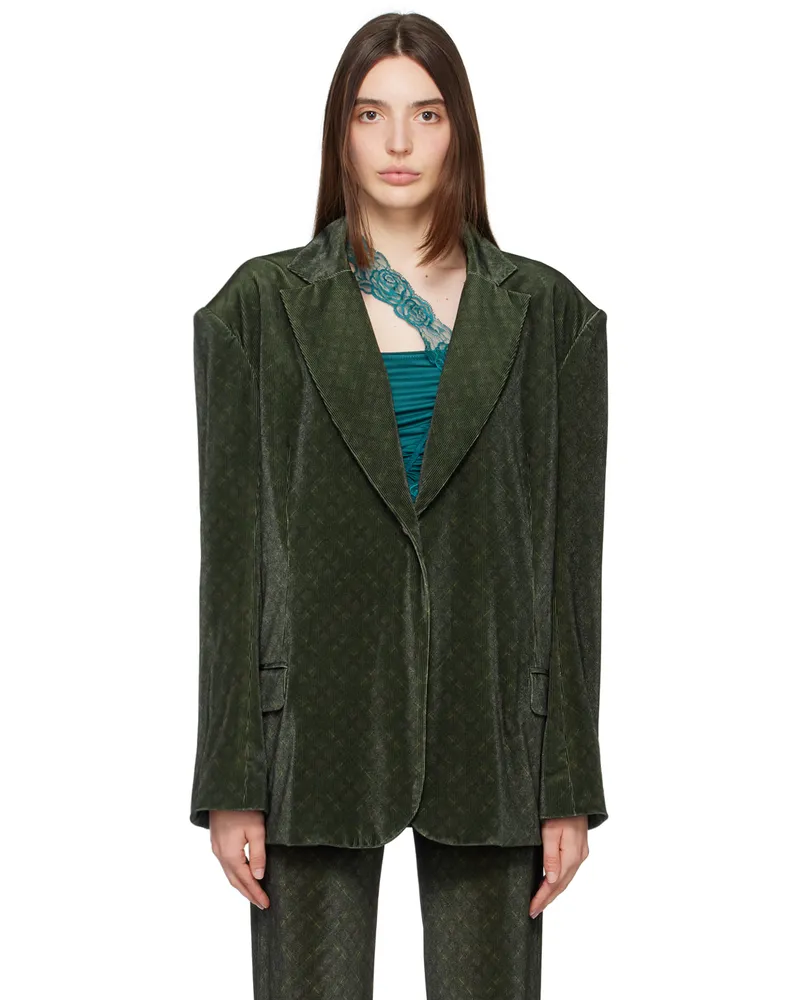 VAILLANT Green Oversized Blazer Dark