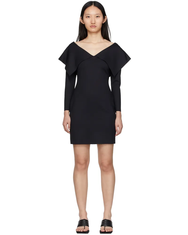 Rosetta Getty Black Fold Off-Shoulder Dress Black
