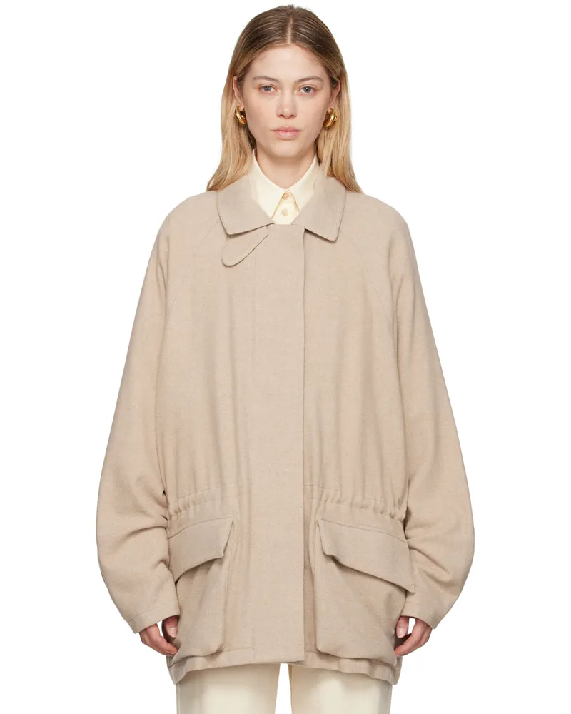 LE 17 SEPTEMBRE Beige Wool Drawstring Jacket Beige