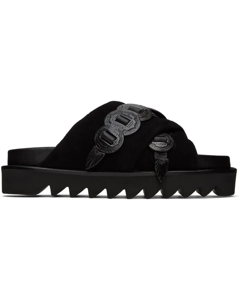 Toga SSENSE Exclusive Black Cross Strap Sandals Aj1189