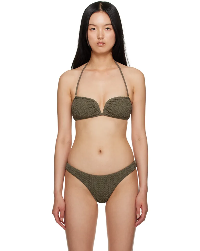 Nanushka Khaki Merve Bikini Bottoms Soil