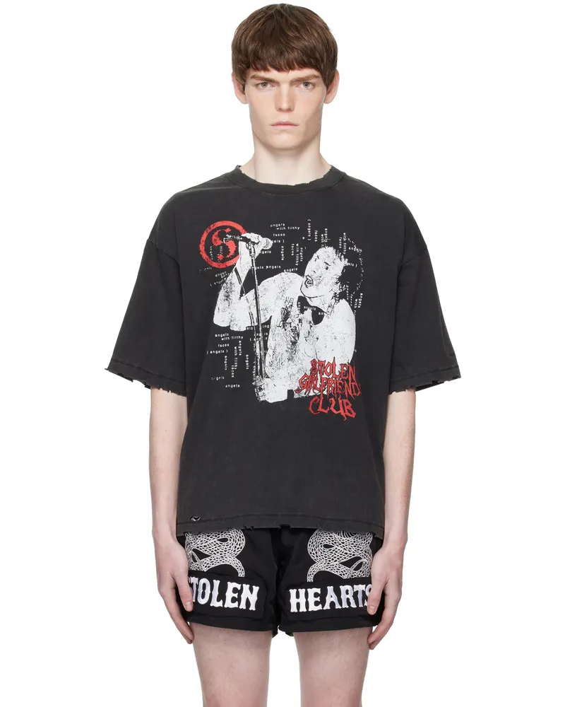 Stolen Girlfriends Club Black Punk Palace Relaxed T-shirt Aged