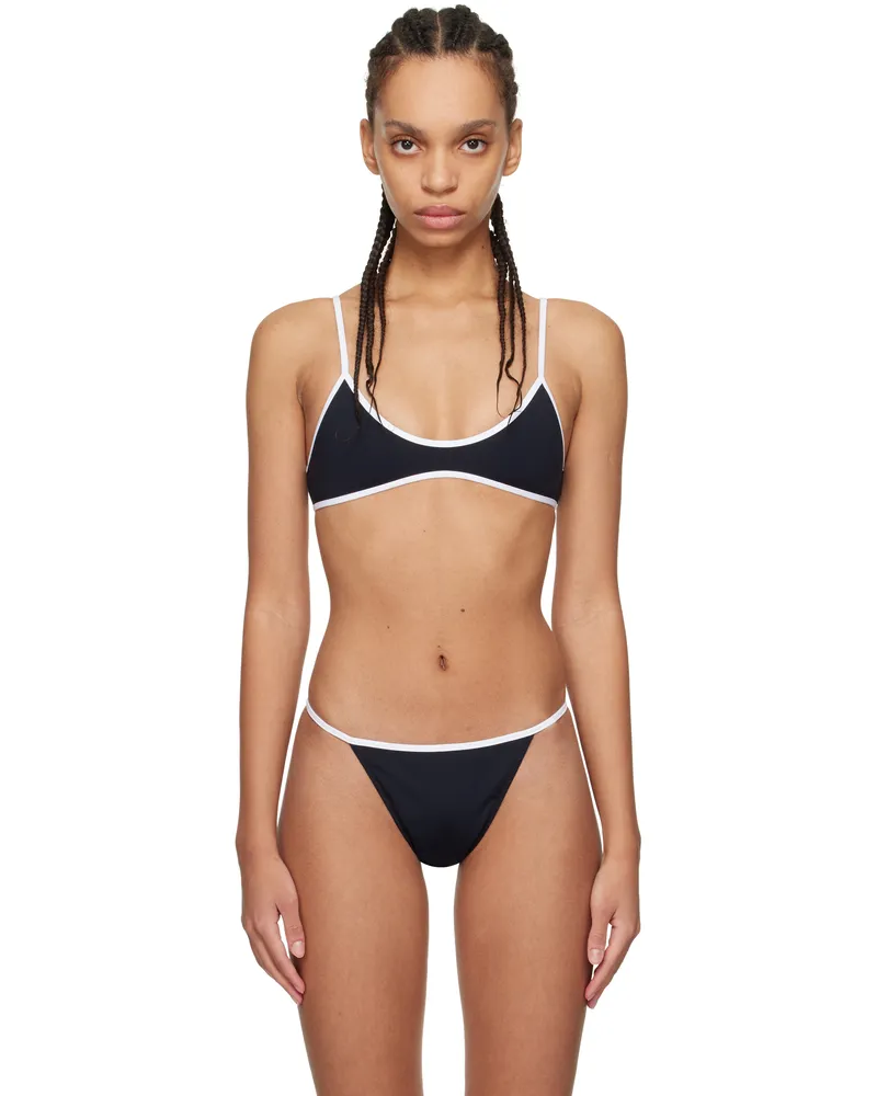 TROPIC of C Black & White Sculpting Rio Bikini Top Black