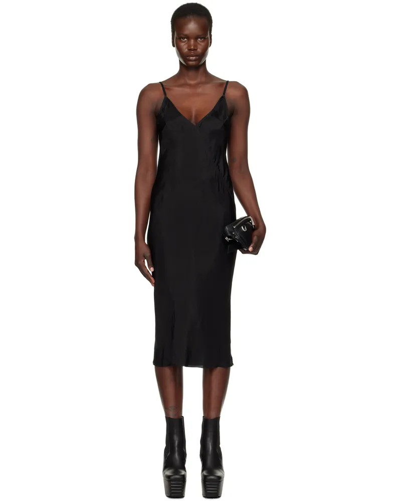 Rick Owens Black Hollywood Slip Midi Dress 09
