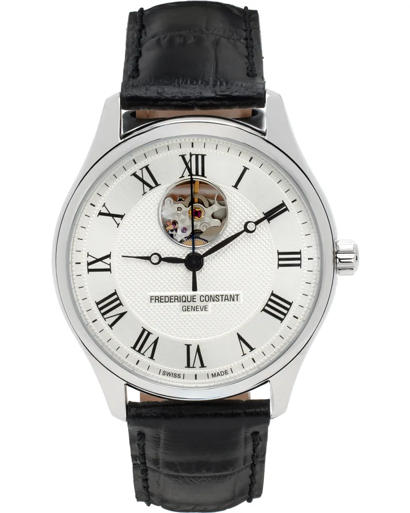 Frédérique Constant Silver & Black Classics Heart Beat Automatic Watch Black