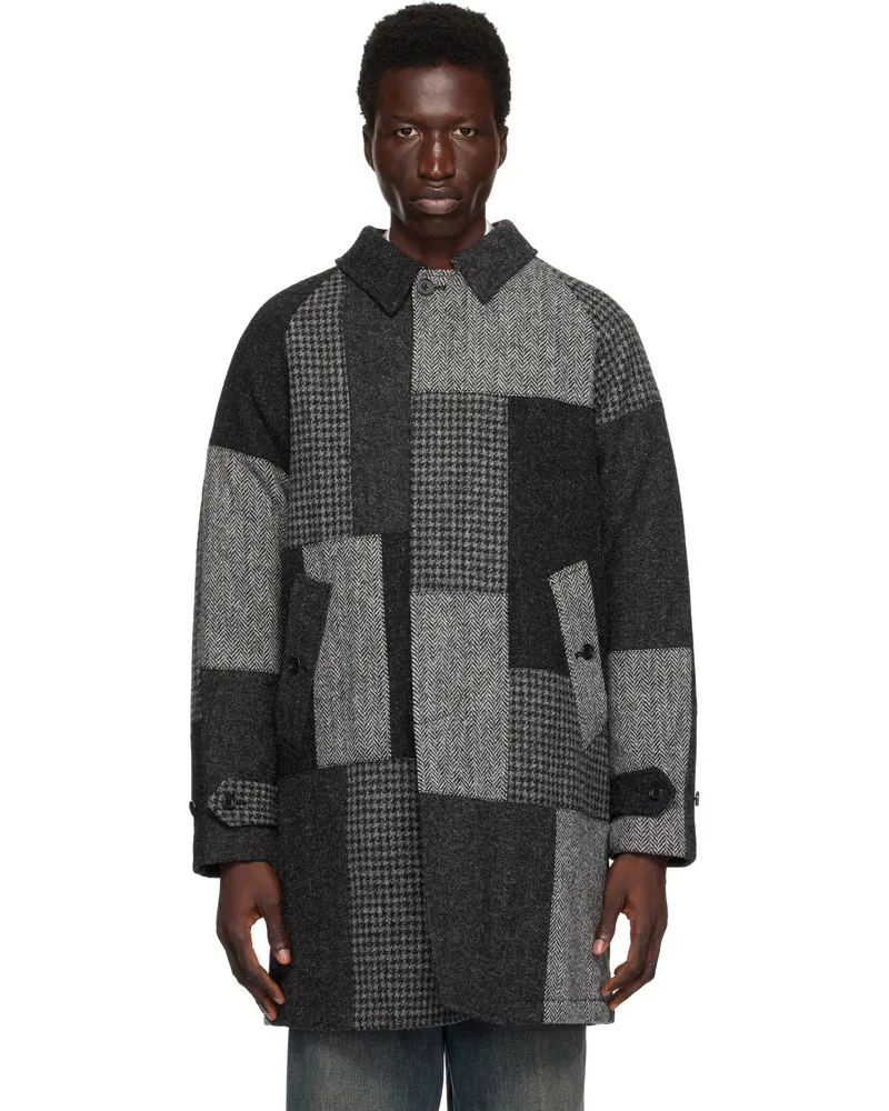 Beams Plus Gray Bal Collar Patchwork Coat Grey