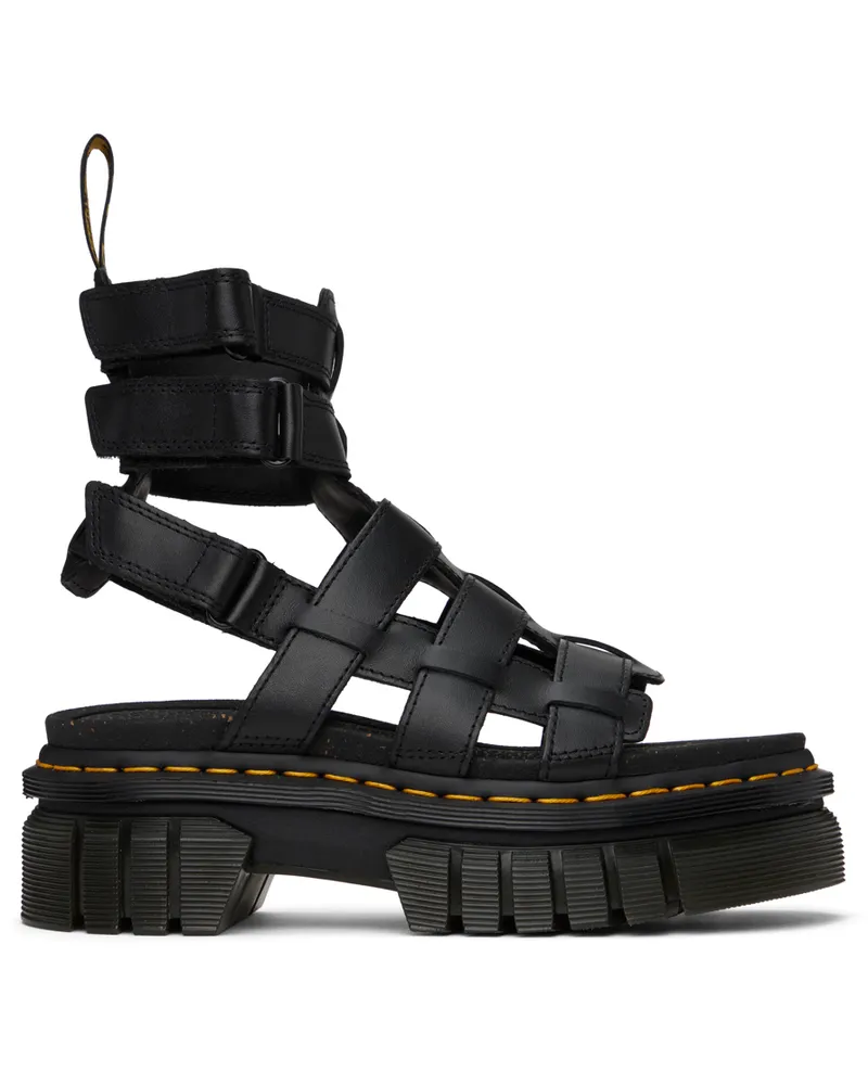 Dr.Martens Black Ricki Leather Platform Gladiator Sandals Black