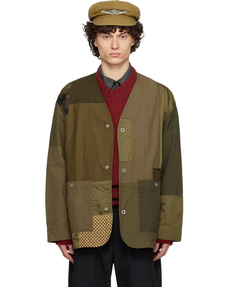 Comme des Garçons Khaki Multi Fabric Mix Jacket Khaki