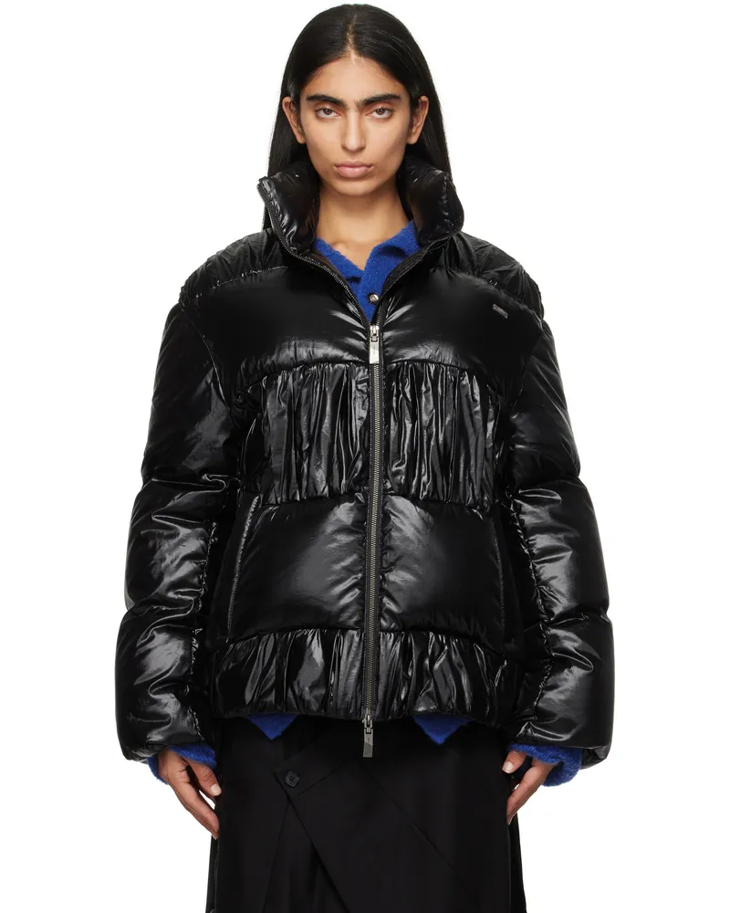 Adererror Black Gathered Down Jacket Noir