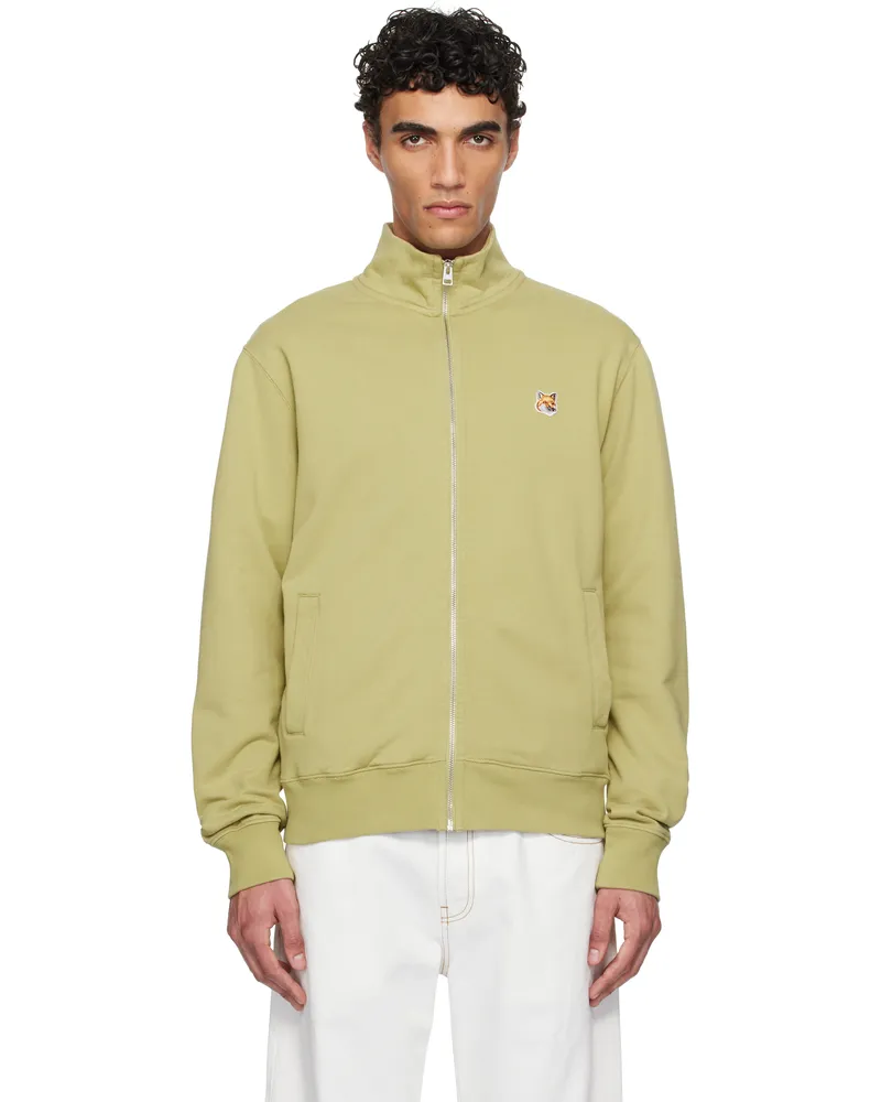 Kitsuné Green Fox Head Patch Fullzip Regular Sweatshirt P357