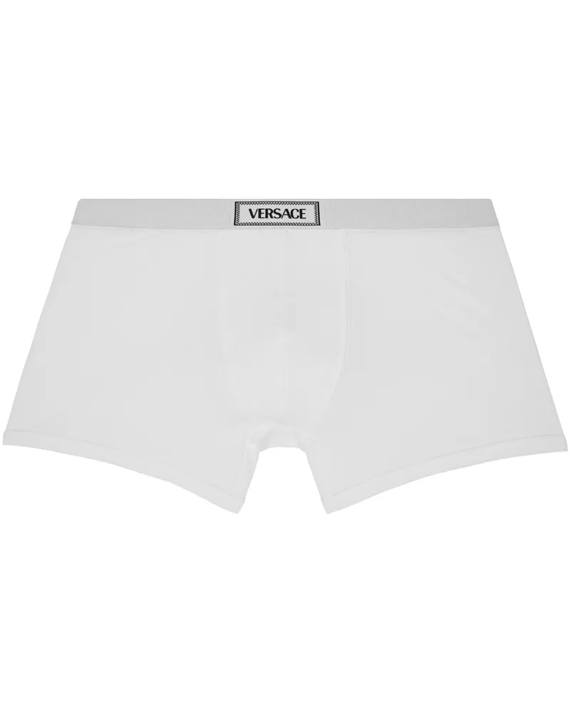 Versace White '90s Logo Long Boxers 1w000-optical