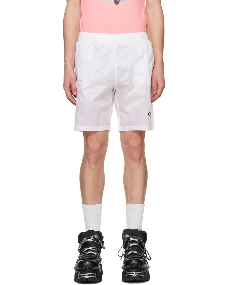 VETEMENTS White Oval Logo Swim Shorts White