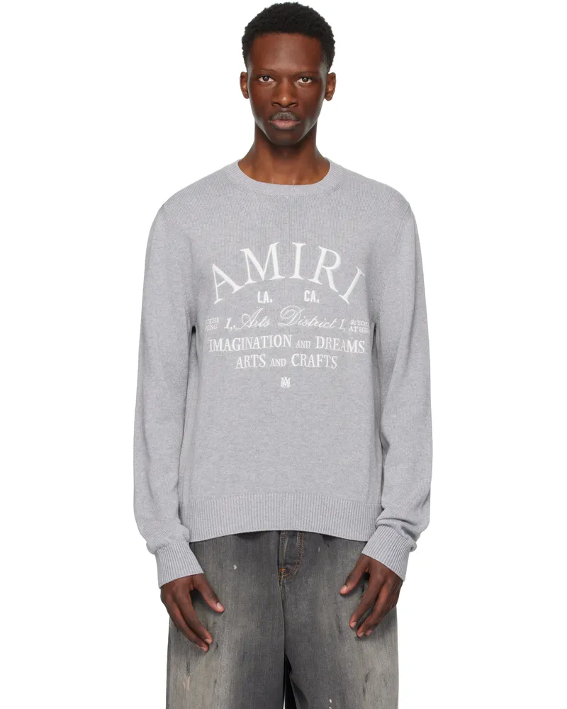 Amiri Gray 'AMIRI Arts District' Crew Sweater Grey