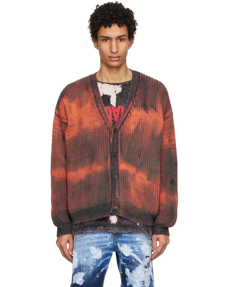 Dsquared2 Orange & Black Y-Neck Cardigan 961