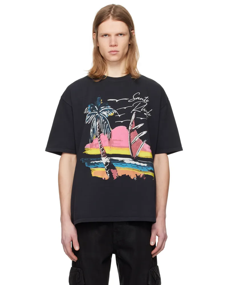 RHUDE Black 'Saint-Rhude' T-shirt Vtg
