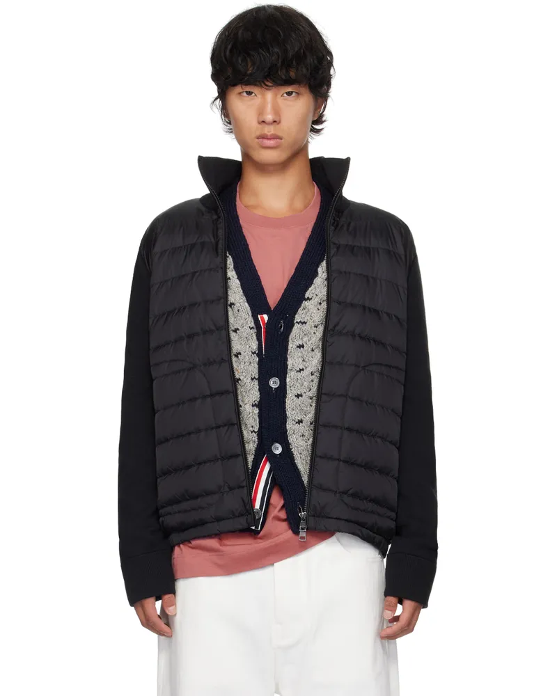 Moncler Black Quilted Down Cardigan 999