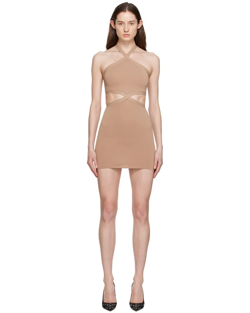 Alexander Wang Beige Halter Minidress Neutral