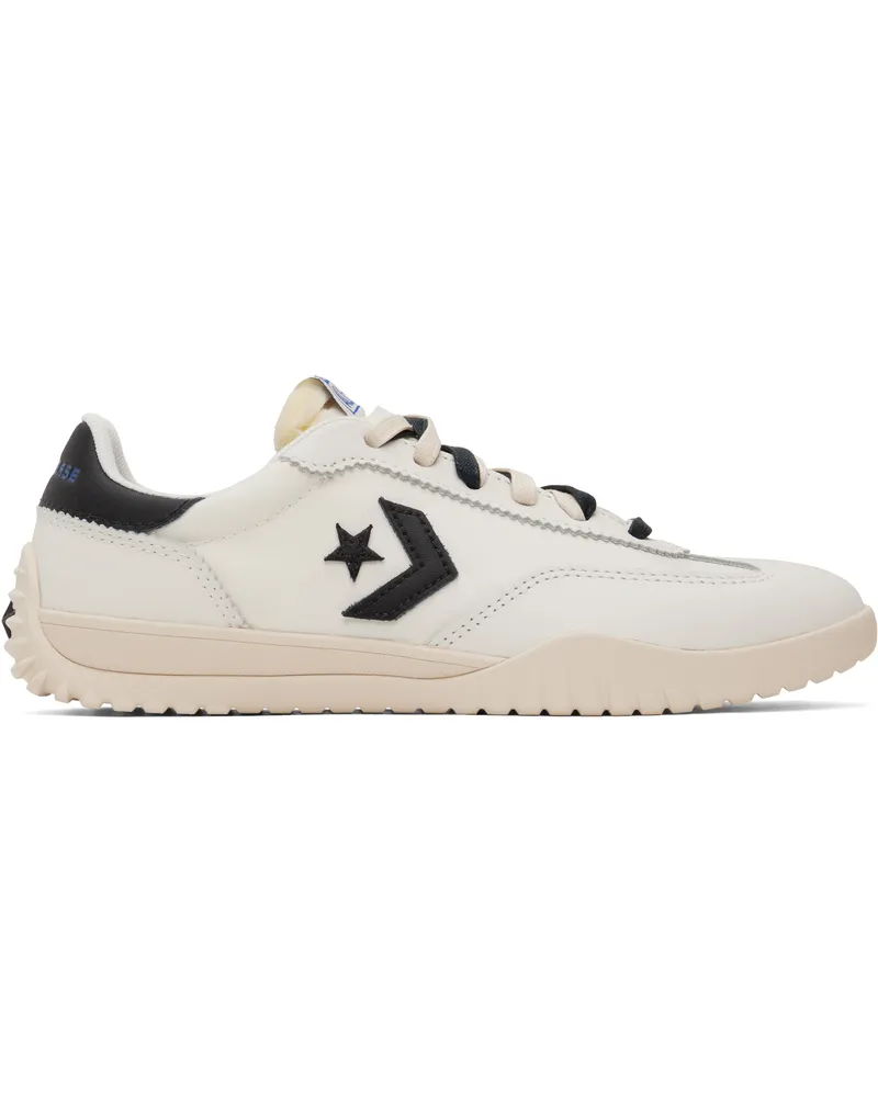 Converse White Run Star Trainer Nylon & Leather Sneakers Vintage