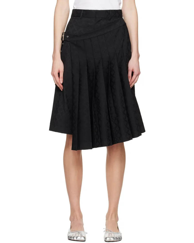 Charles Jeffrey Loverboy Black Jacquard Midi Skort Black