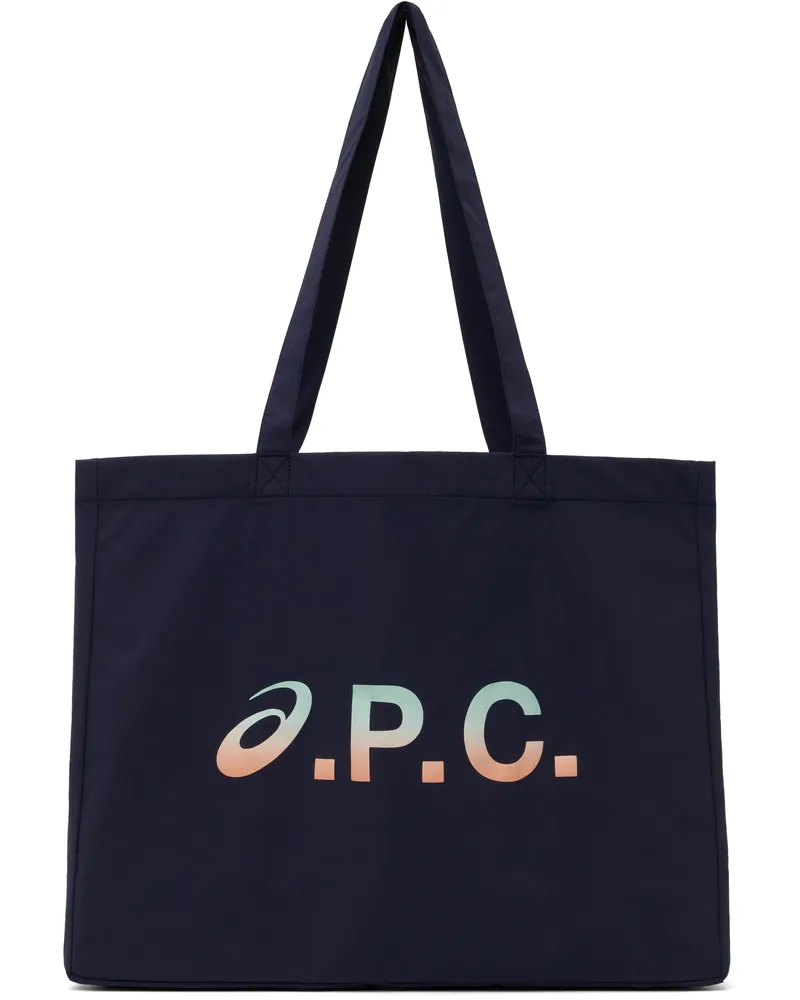 A.P.C. Navy ASICS Edition Shopping Diane Tote Iak