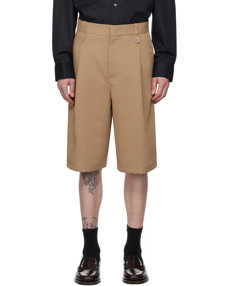 Wooyoungmi Tan Pleated Shorts Camel939c