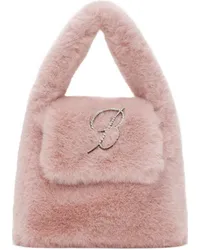 Blumarine Pink Rhinestone 'B' Monogram Pin Bag Nchalk