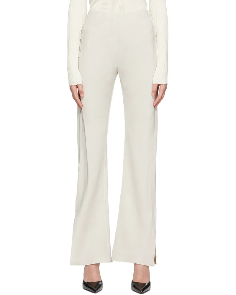 YUZEFI Off-White Acetate Trousers Oat