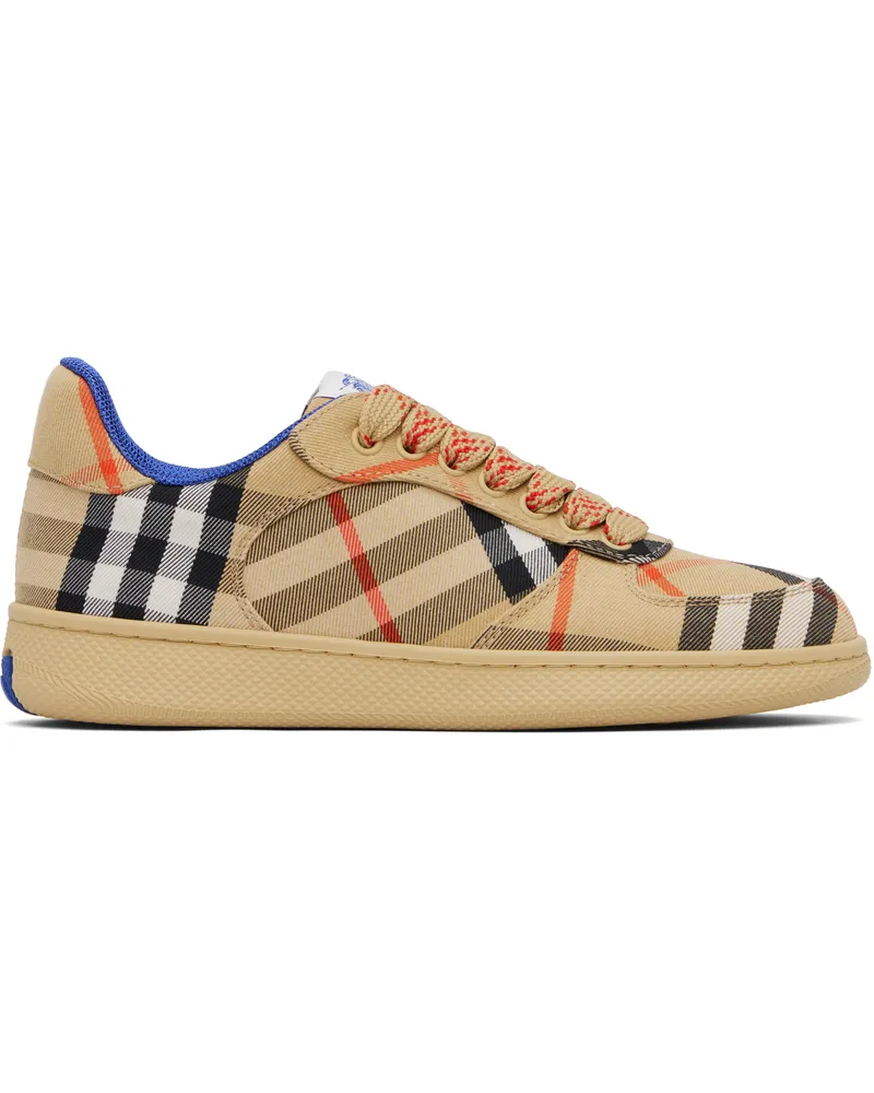Burberry Tan Check Terrace Sneakers Sand