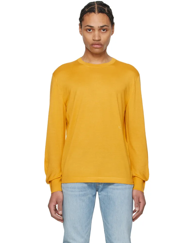 Helmut Lang Yellow Curved Sleeve Sweater Taxi