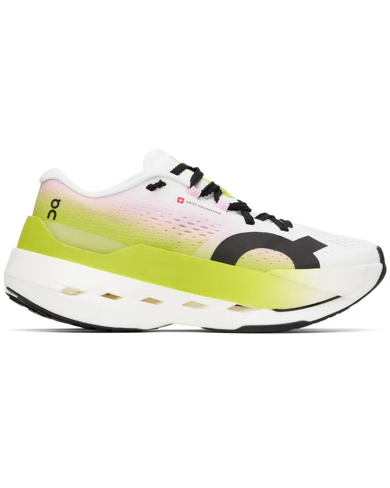 ON White & Green Clouboom Max Sneakers Lime
