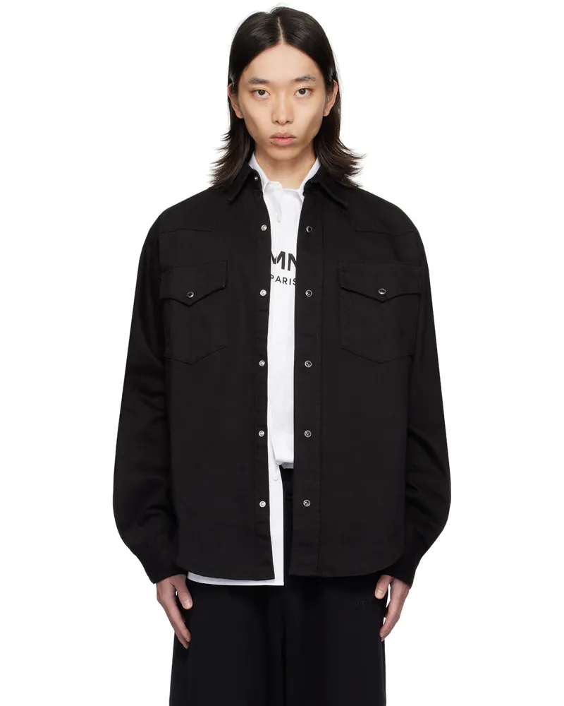 VTMNTS Black Oversized Denim Shirt Black