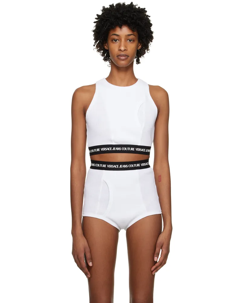 Versace Jeans White Bonded Tank Top E003