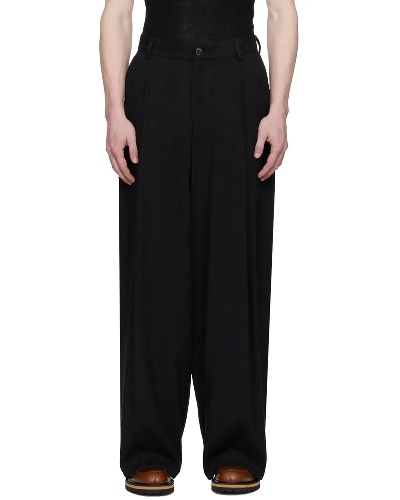 Dries van Noten Black Pleated Trousers 900