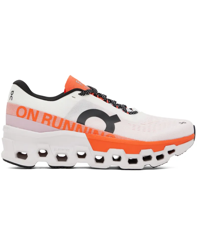 ON White & Pink Cloudmonster 2 Sneakers Undyed