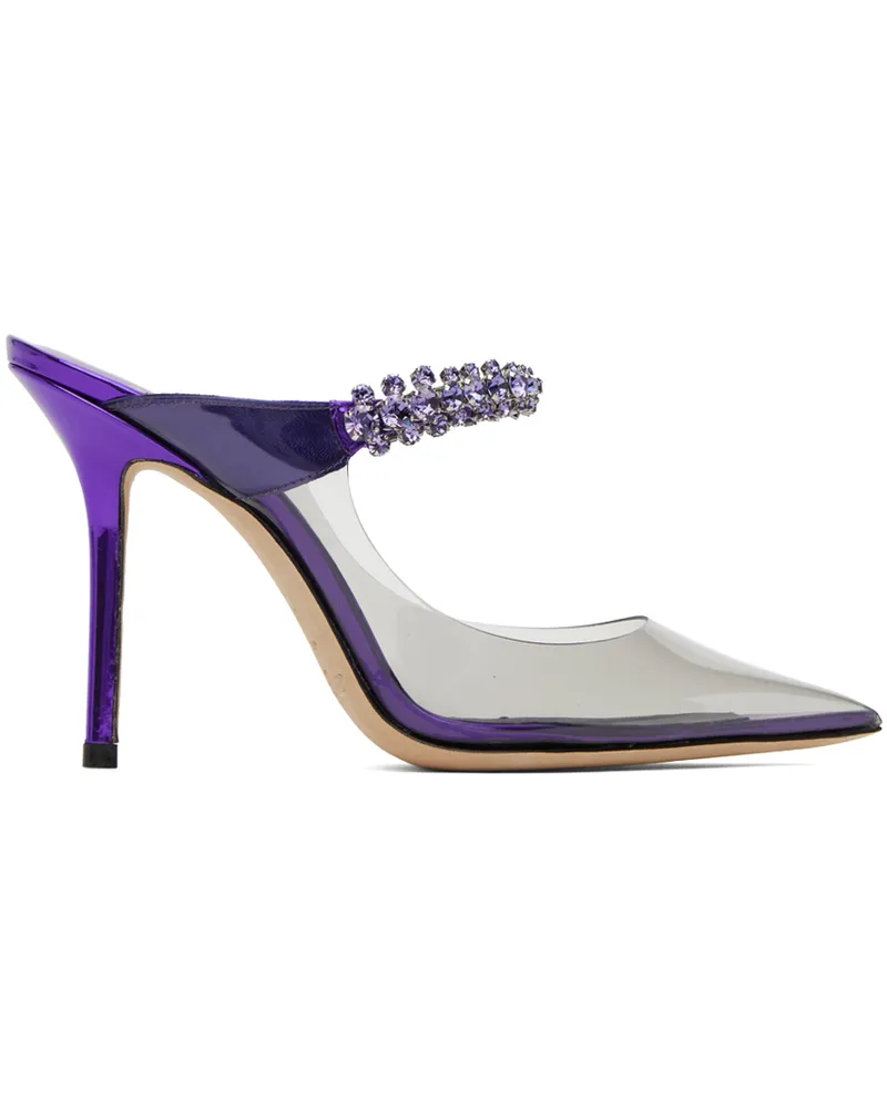 Jimmy Choo Purple Bing 100 Mules Cassis
