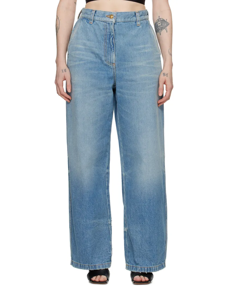 Palm Angels Blue Faded Jeans Light