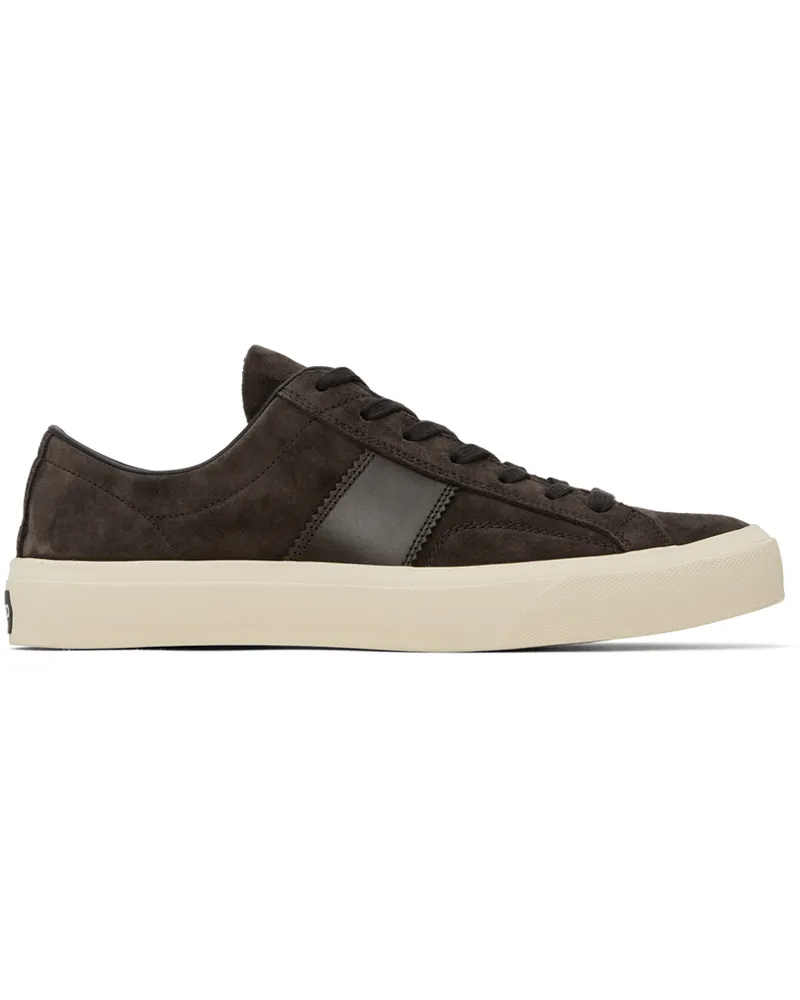 Tom Ford Brown Suede Cambridge Sneakers Mocha