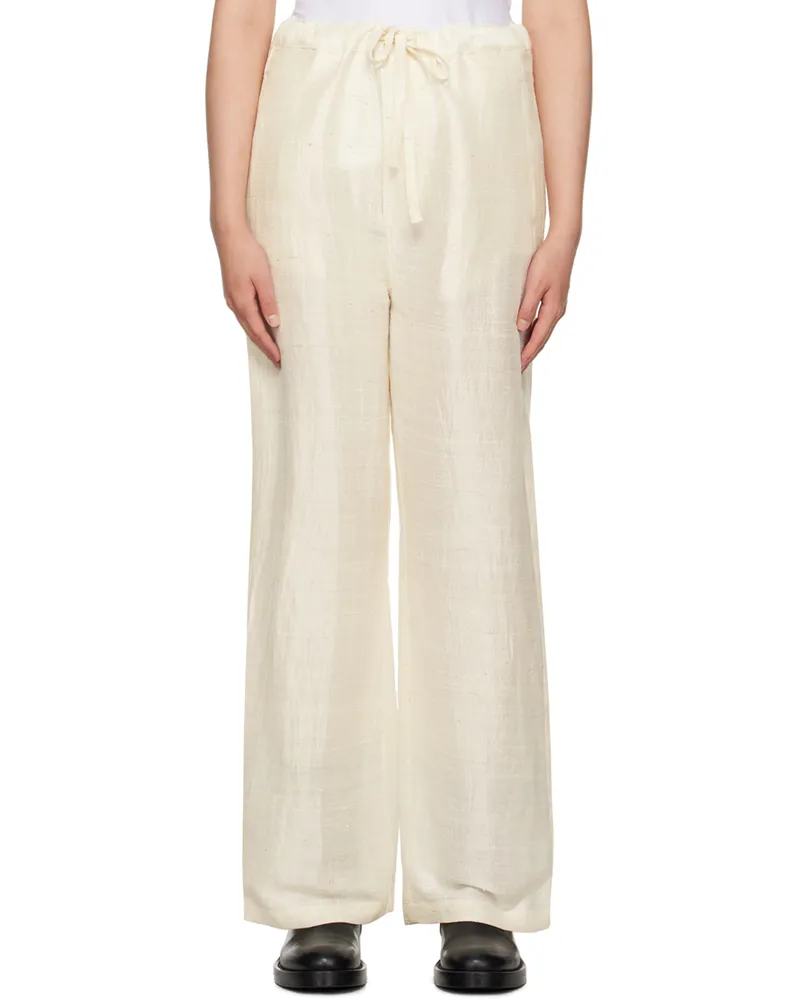 AIREI Beige Drawstring Trousers Natural