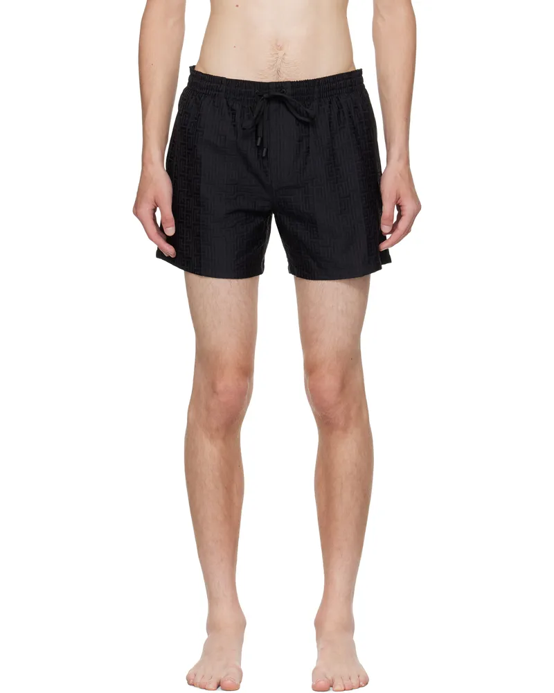 Balmain Black Monogram Swim Shorts 001