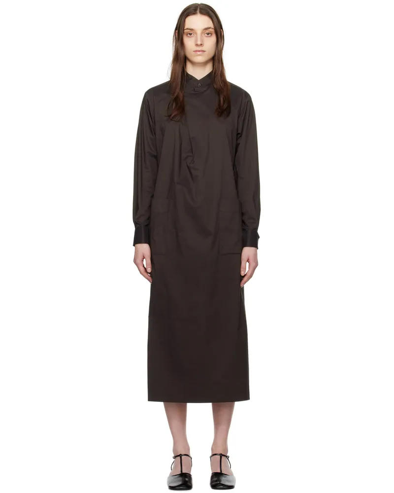 Issey Miyake Brown Strap Midi Dress 45