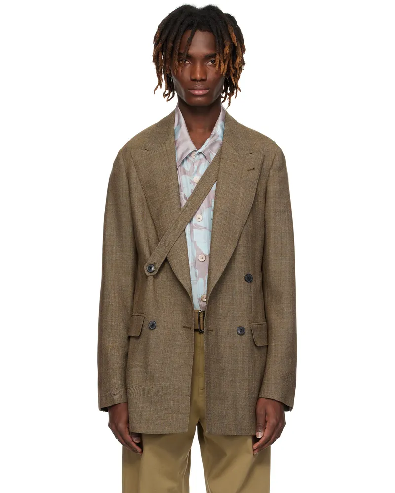Dries van Noten Brown Check Blazer 203